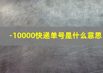 -10000快递单号是什么意思