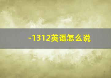 -1312英语怎么说