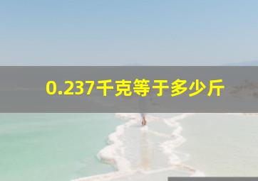 0.237千克等于多少斤