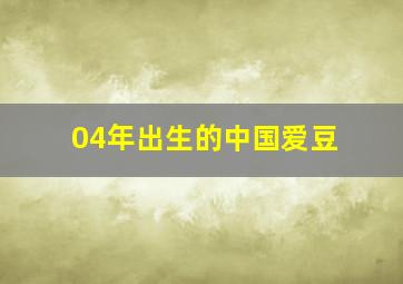 04年出生的中国爱豆