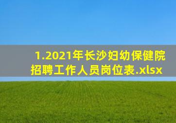 1.2021年长沙妇幼保健院招聘工作人员岗位表.xlsx