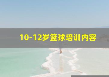 10-12岁篮球培训内容