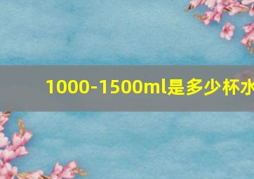 1000-1500ml是多少杯水