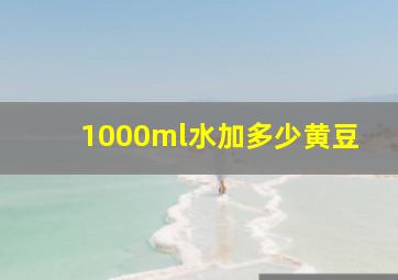 1000ml水加多少黄豆