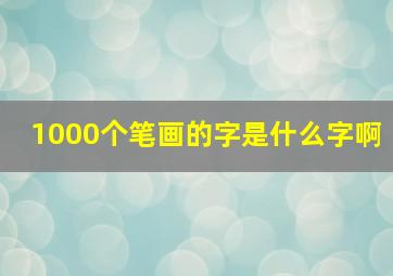 1000个笔画的字是什么字啊