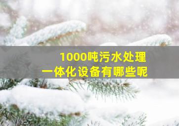 1000吨污水处理一体化设备有哪些呢