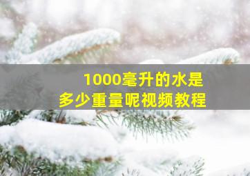 1000毫升的水是多少重量呢视频教程