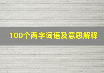 100个两字词语及意思解释