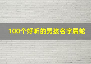 100个好听的男孩名字属蛇