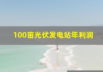 100亩光伏发电站年利润