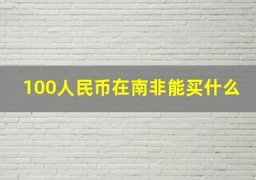 100人民币在南非能买什么