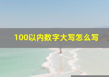 100以内数字大写怎么写