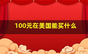 100元在美国能买什么