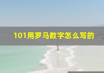 101用罗马数字怎么写的