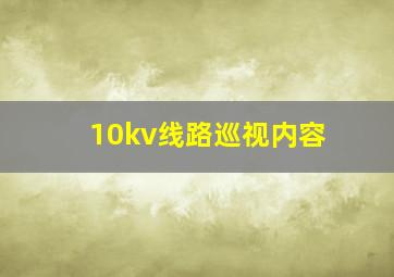 10kv线路巡视内容