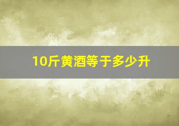 10斤黄酒等于多少升