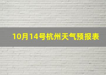 10月14号杭州天气预报表