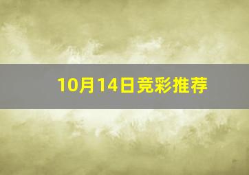 10月14日竞彩推荐