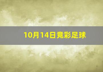 10月14日竞彩足球