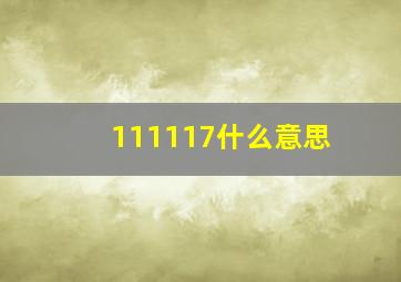 111117什么意思