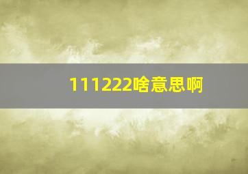 111222啥意思啊