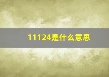 11124是什么意思