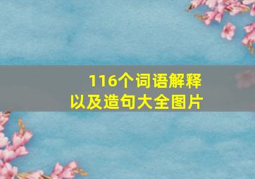 116个词语解释以及造句大全图片