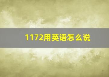 1172用英语怎么说