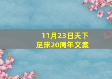 11月23日天下足球20周年文案