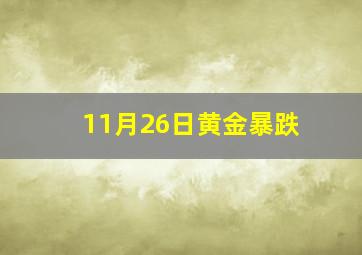 11月26日黄金暴跌