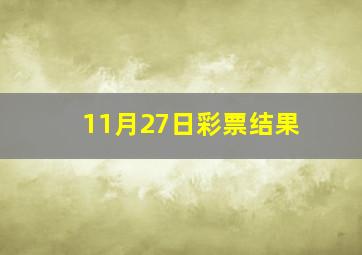 11月27日彩票结果