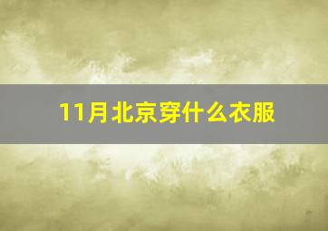 11月北京穿什么衣服