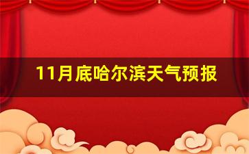 11月底哈尔滨天气预报