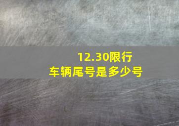 12.30限行车辆尾号是多少号