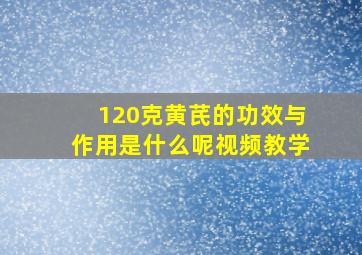 120克黄芪的功效与作用是什么呢视频教学