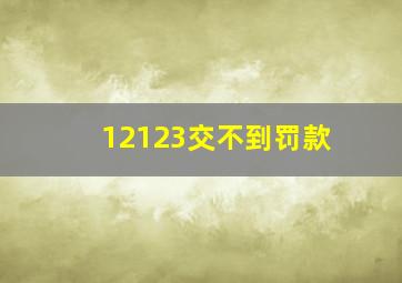 12123交不到罚款