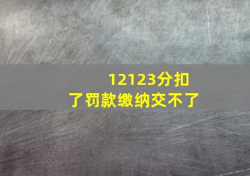 12123分扣了罚款缴纳交不了