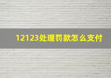 12123处理罚款怎么支付