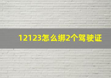 12123怎么绑2个驾驶证