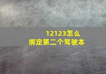 12123怎么绑定第二个驾驶本