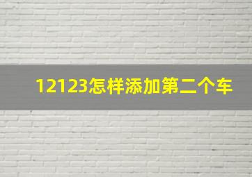 12123怎样添加第二个车