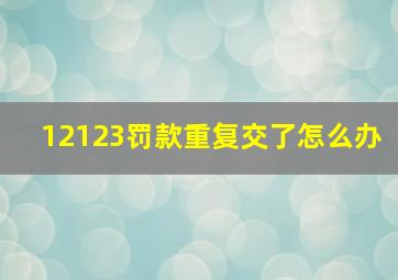 12123罚款重复交了怎么办