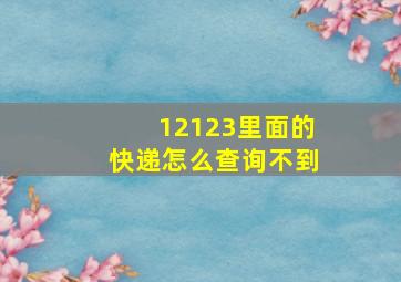 12123里面的快递怎么查询不到