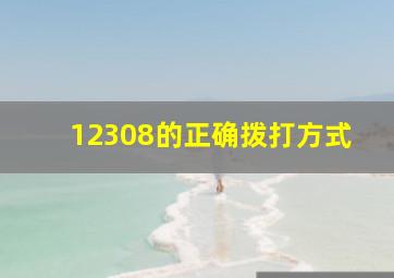 12308的正确拨打方式