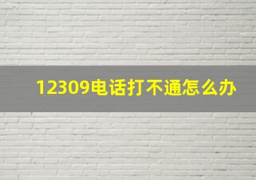 12309电话打不通怎么办