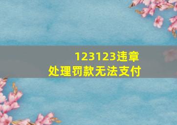 123123违章处理罚款无法支付