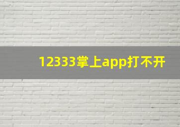 12333掌上app打不开