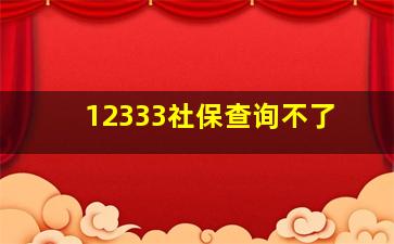 12333社保查询不了