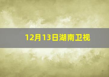 12月13日湖南卫视