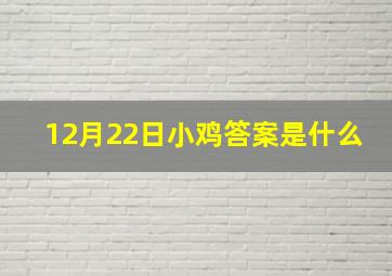 12月22日小鸡答案是什么